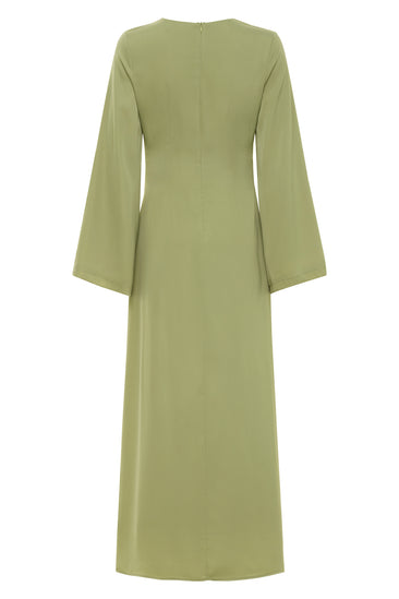 knee length dresses for ladies Yolanda Long Sleeve Maxi Dress - Sage Green Floral