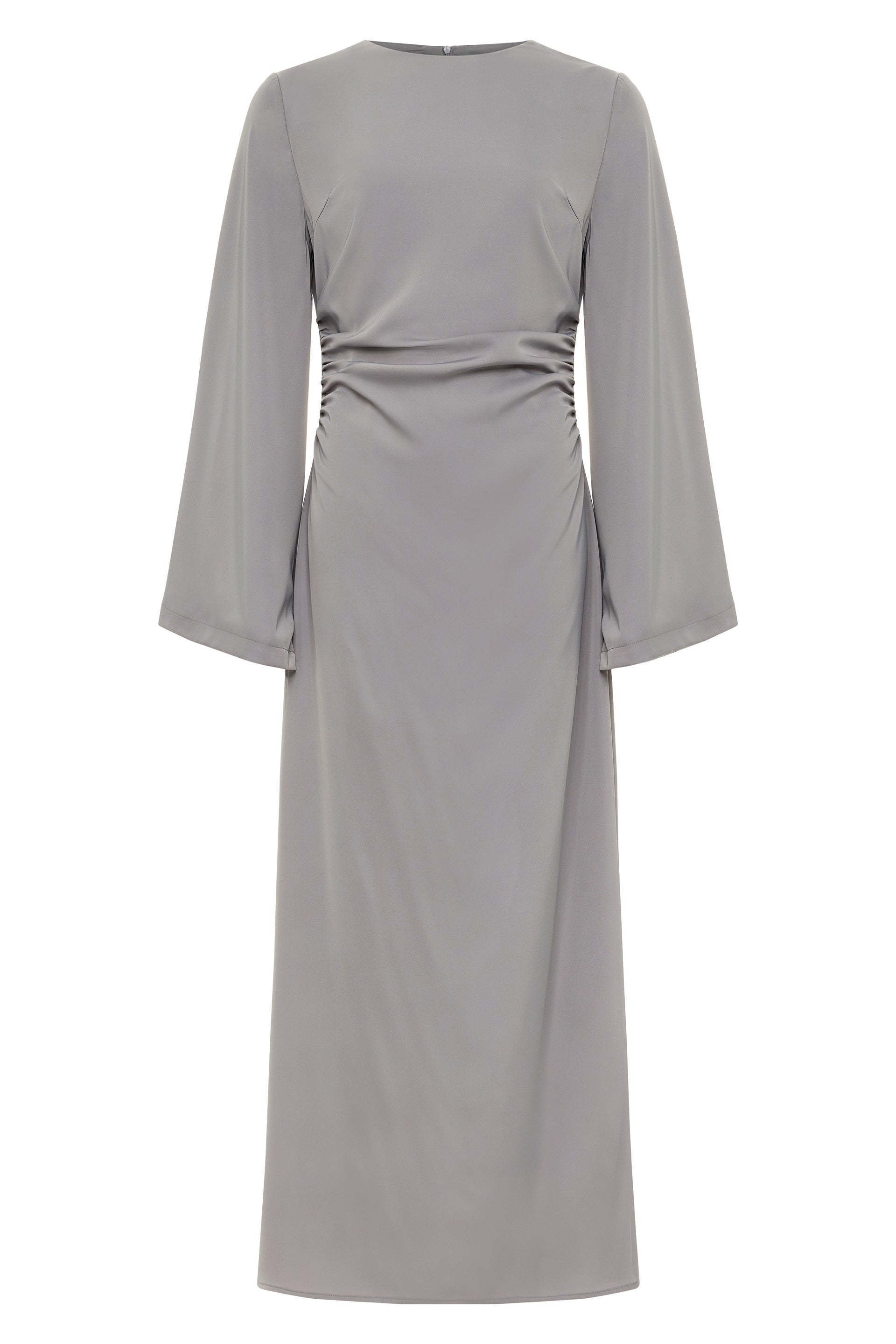 grey satin maxi dress Grace Satin Maxi