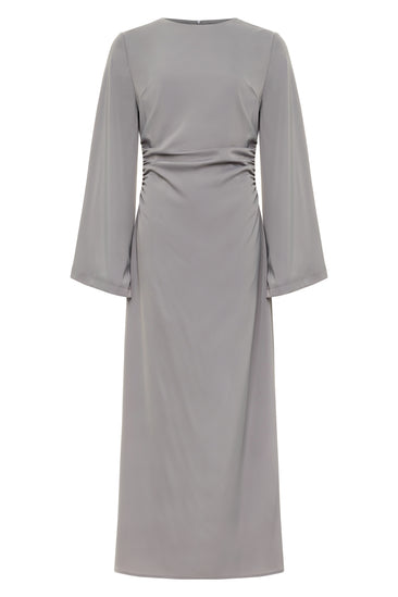 Grace Satin Maxi - Light Grey