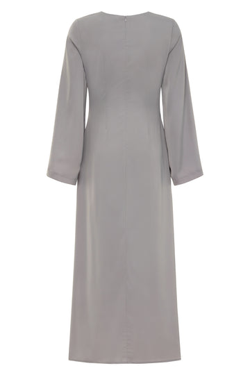 plain grey maxi dress Sleeveless grey dress with pockets| Nuichan maxi dresses XL-XL2