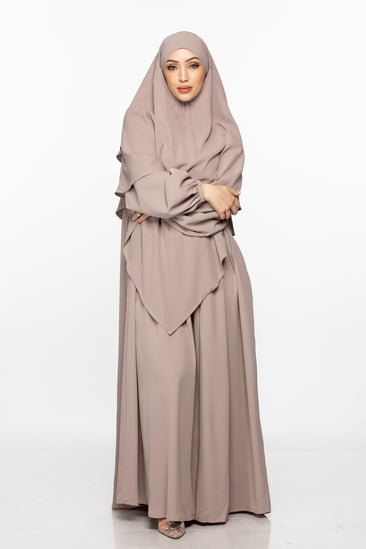 Abaya and khimar set - Dusty Pink - L Abaya and khimar set - Dusty Pink - L