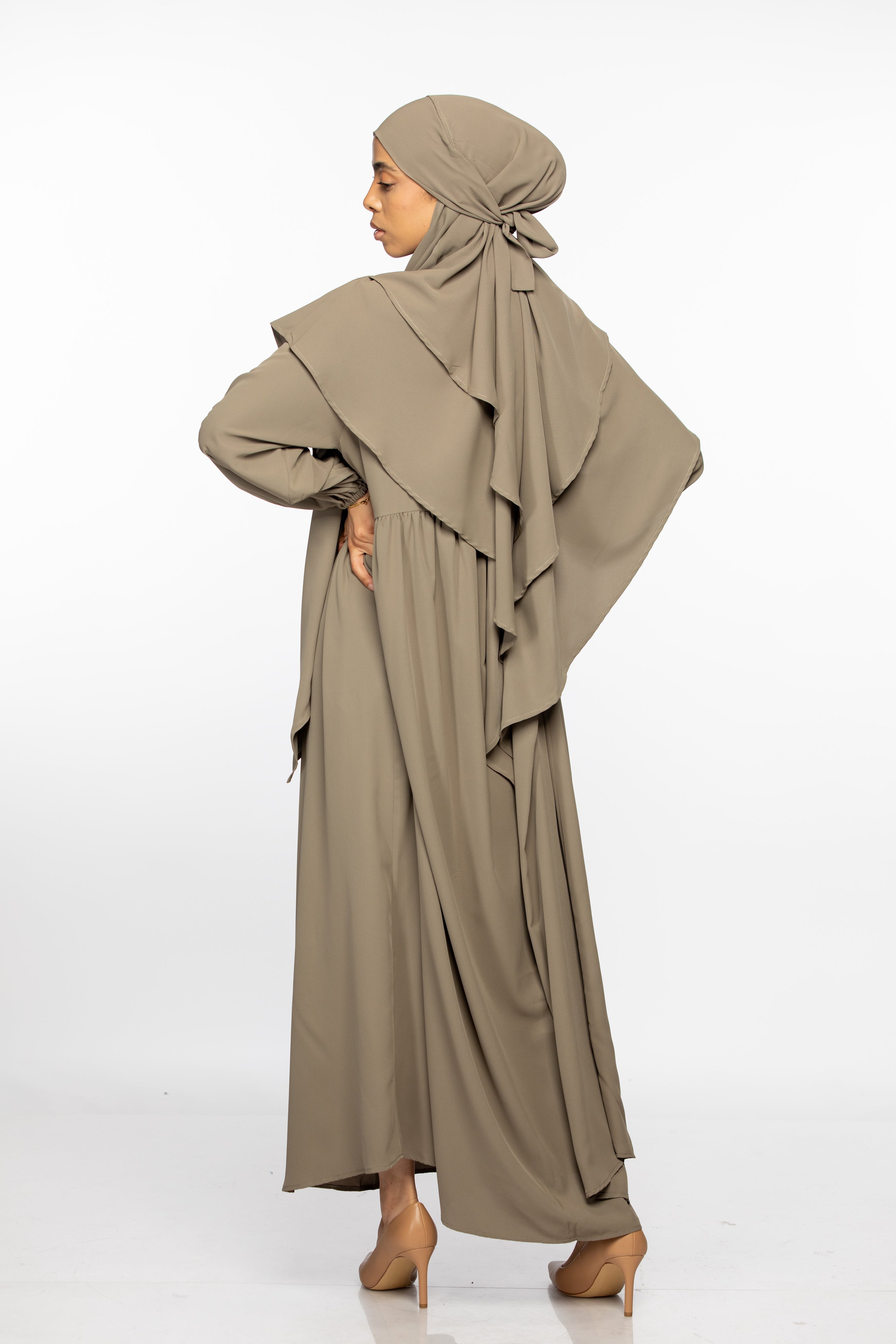 Abaya and khimar set - Evergreen Fog