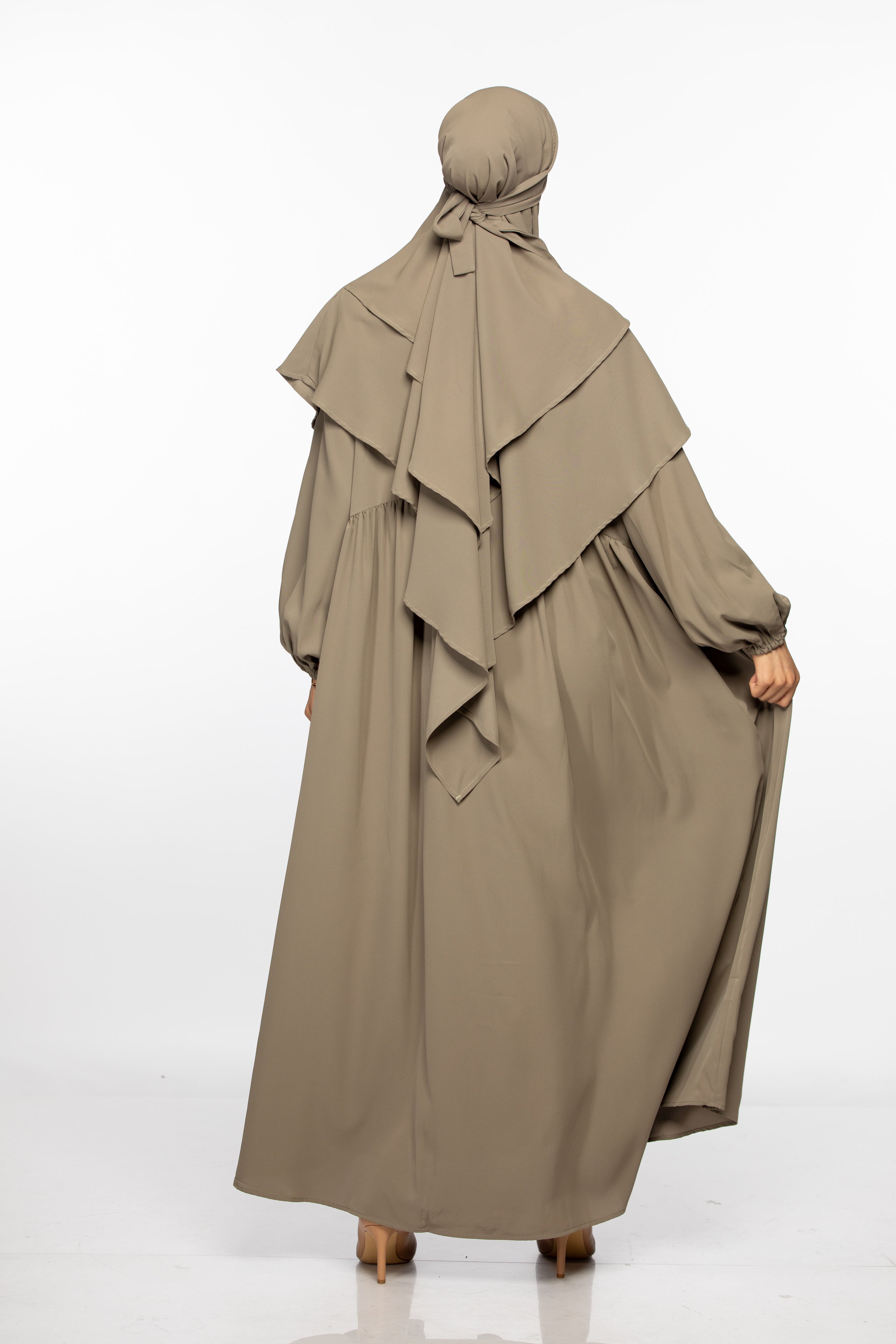 Abaya and khimar set - Evergreen Fog