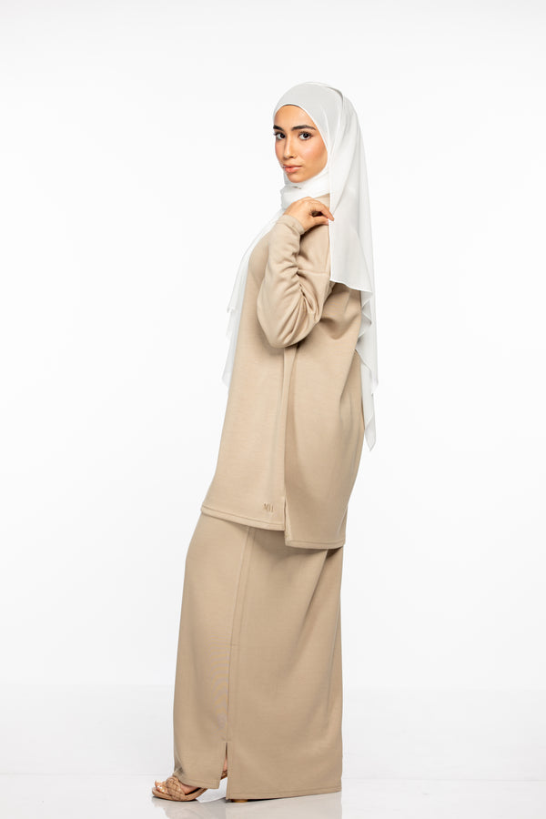 Inaya Sweater/Skirt Set - Sand