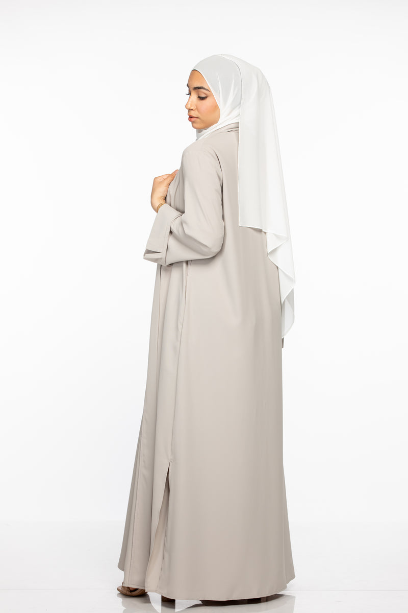 Marwa 3 piece Abaya Set - Grey