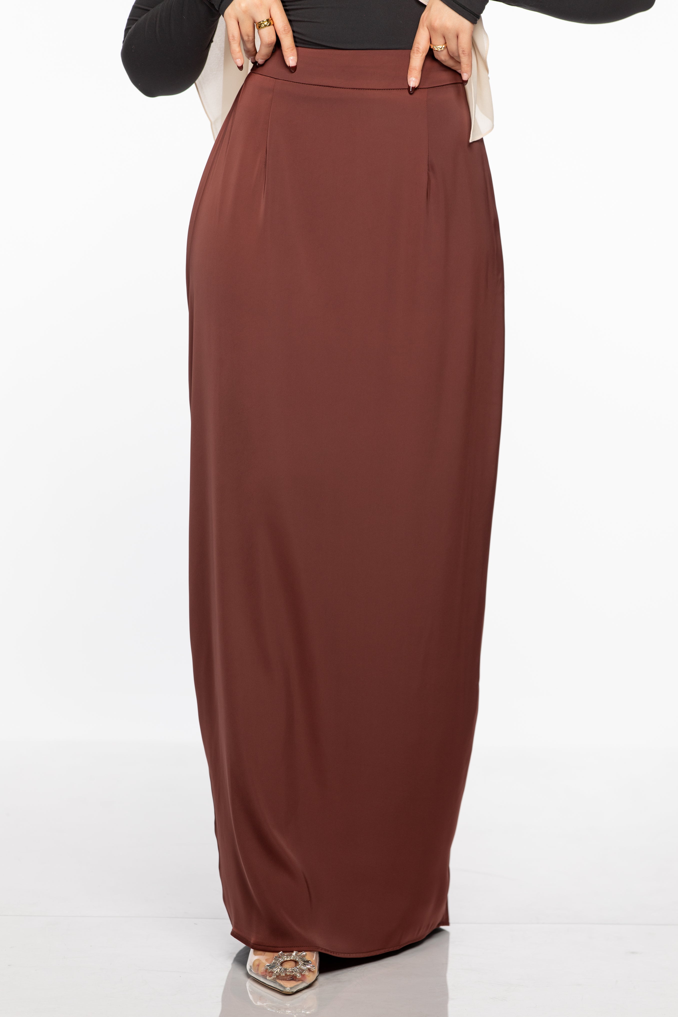 Laila Satin Skirt - Maroon