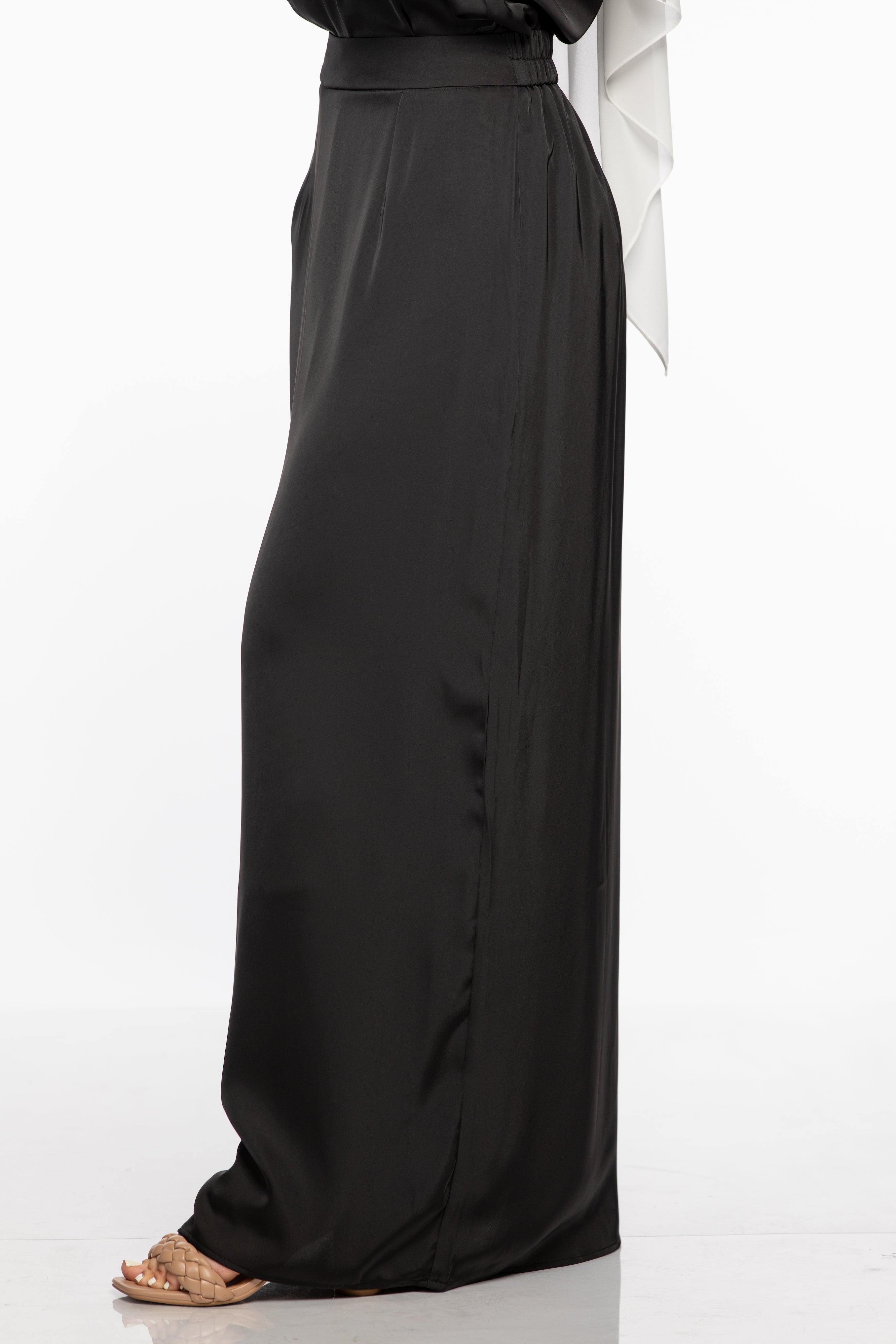 Laila Satin Skirt - Black