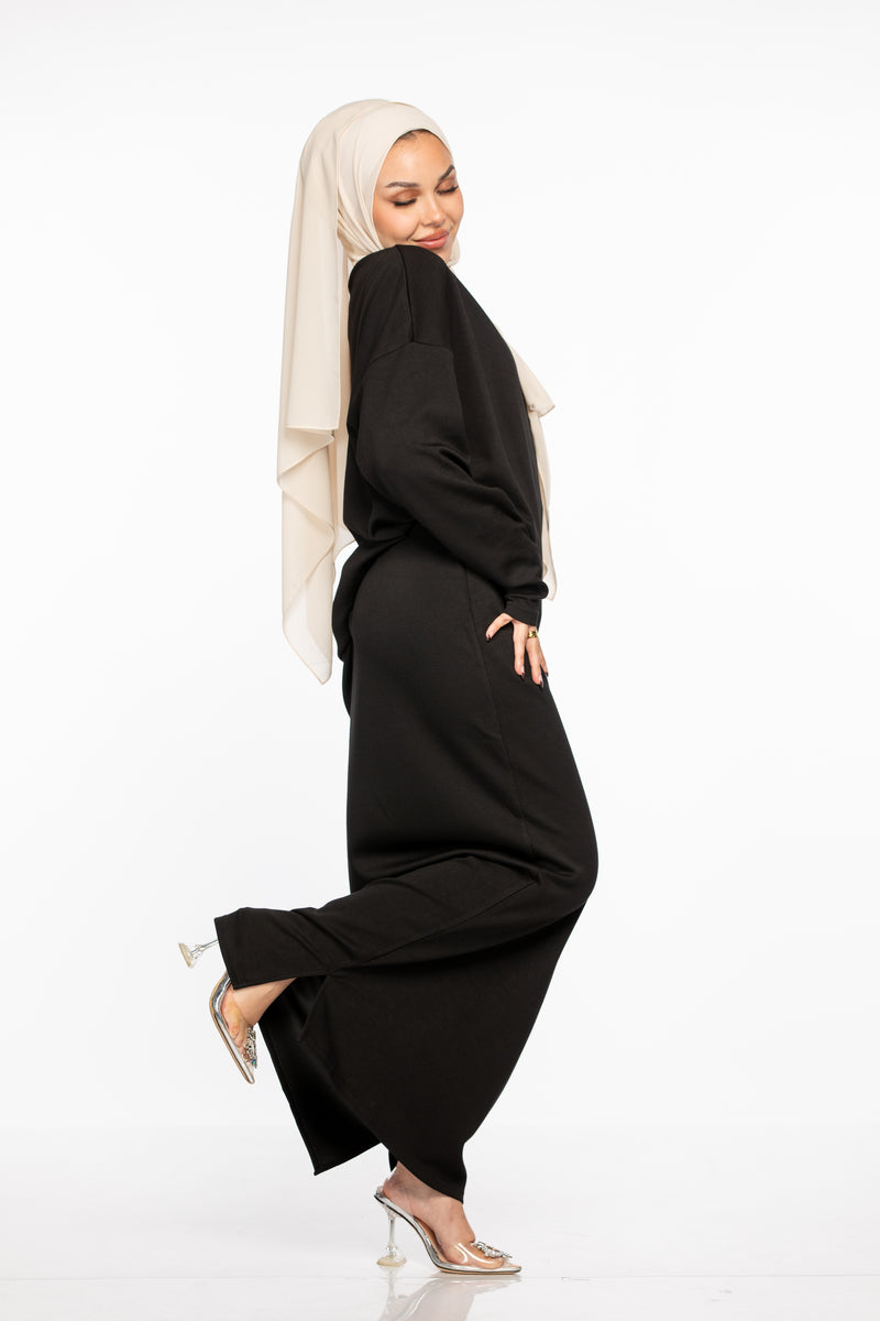 Inaya Sweater/Skirt Set - Black