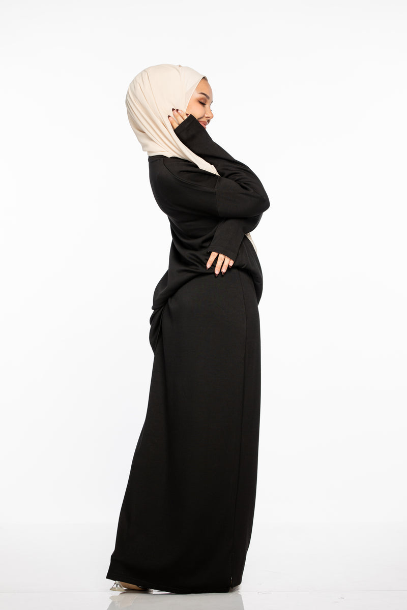 Inaya Sweater/Skirt Set - Black