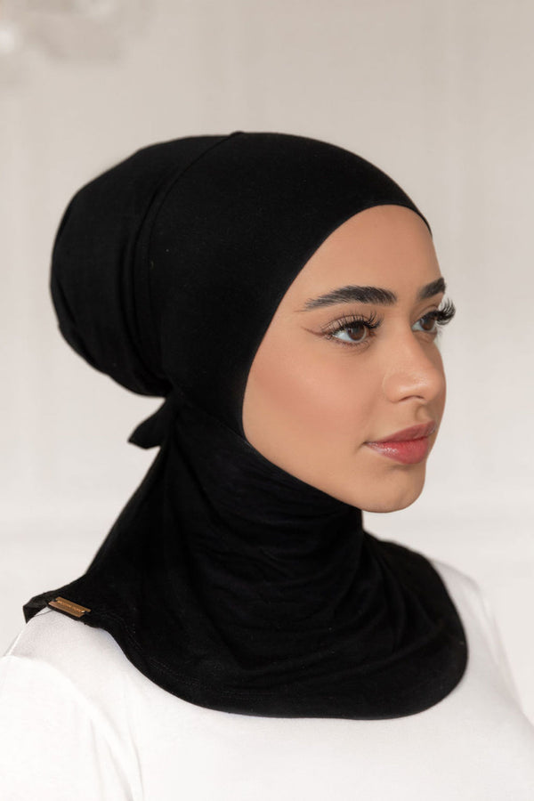 Nour Full Coverage Hijab - Black