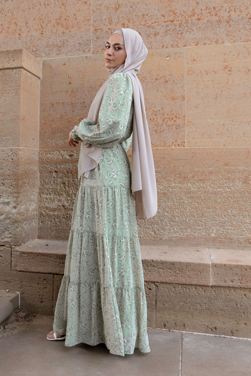 Hadeel Floral Maxi - Sage Green