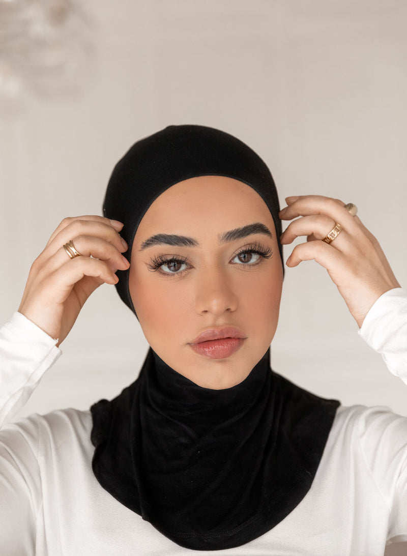 Nour Full Coverage Hijab - Black