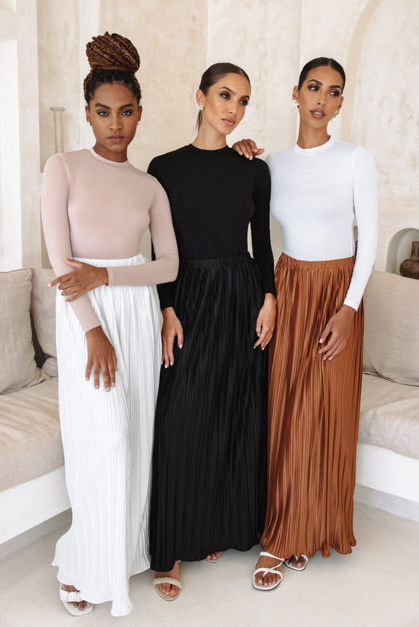 Lina Pleated Maxi Skirt - Copper