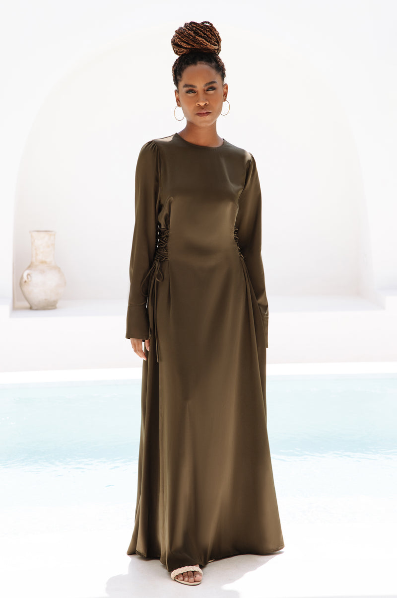 Ceyda Lace-Up Maxi - Army
