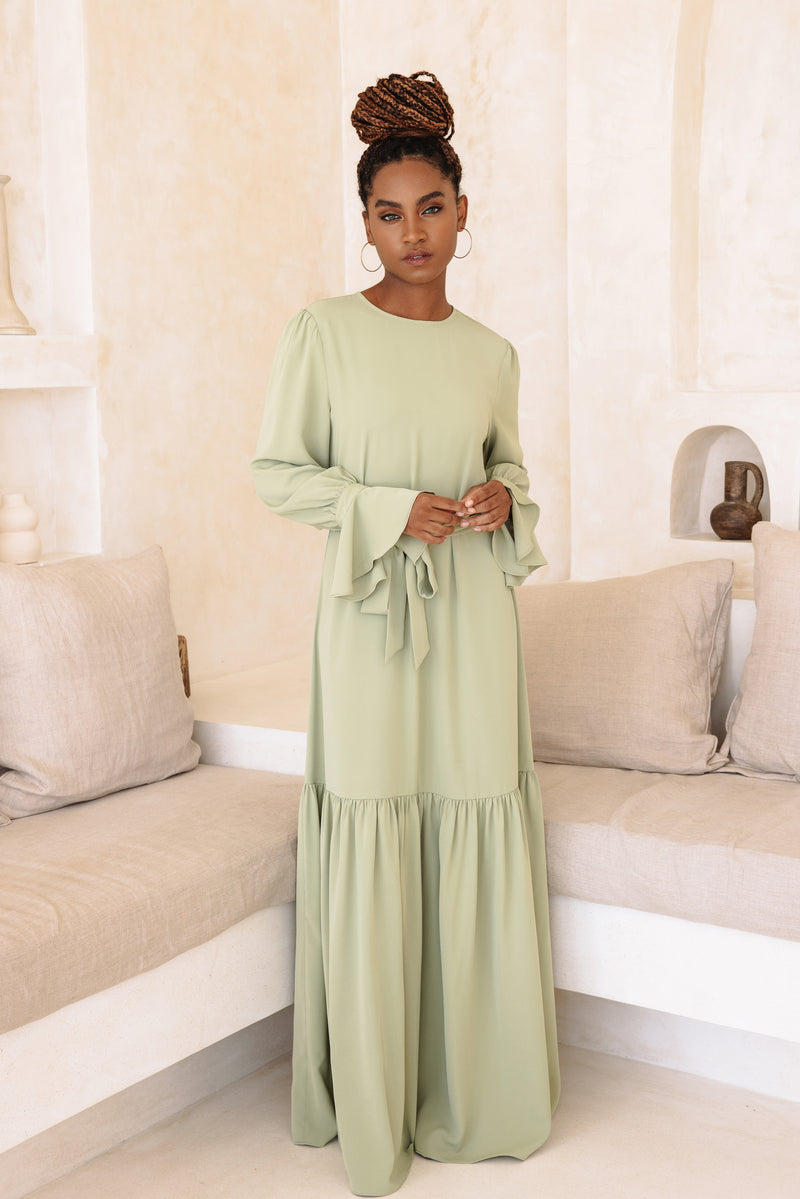 Houda Flare Maxi - Pastel Green