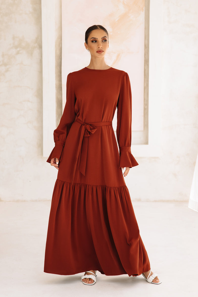 Houda Flare Maxi - Brick