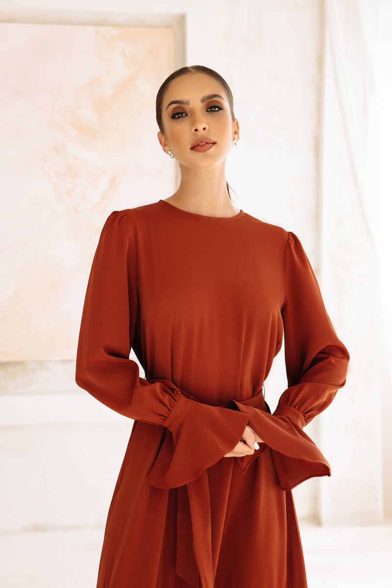 Houda Flare Maxi - Brick