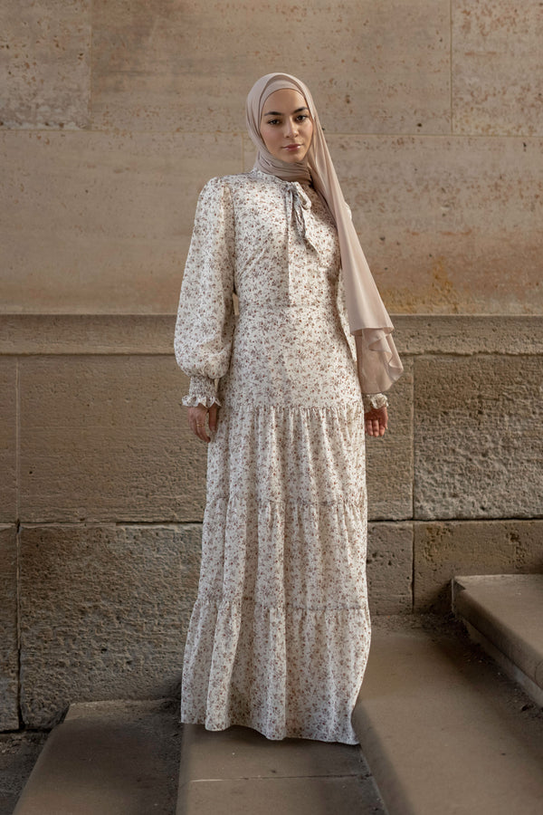 Hadeel Floral Maxi - Nude