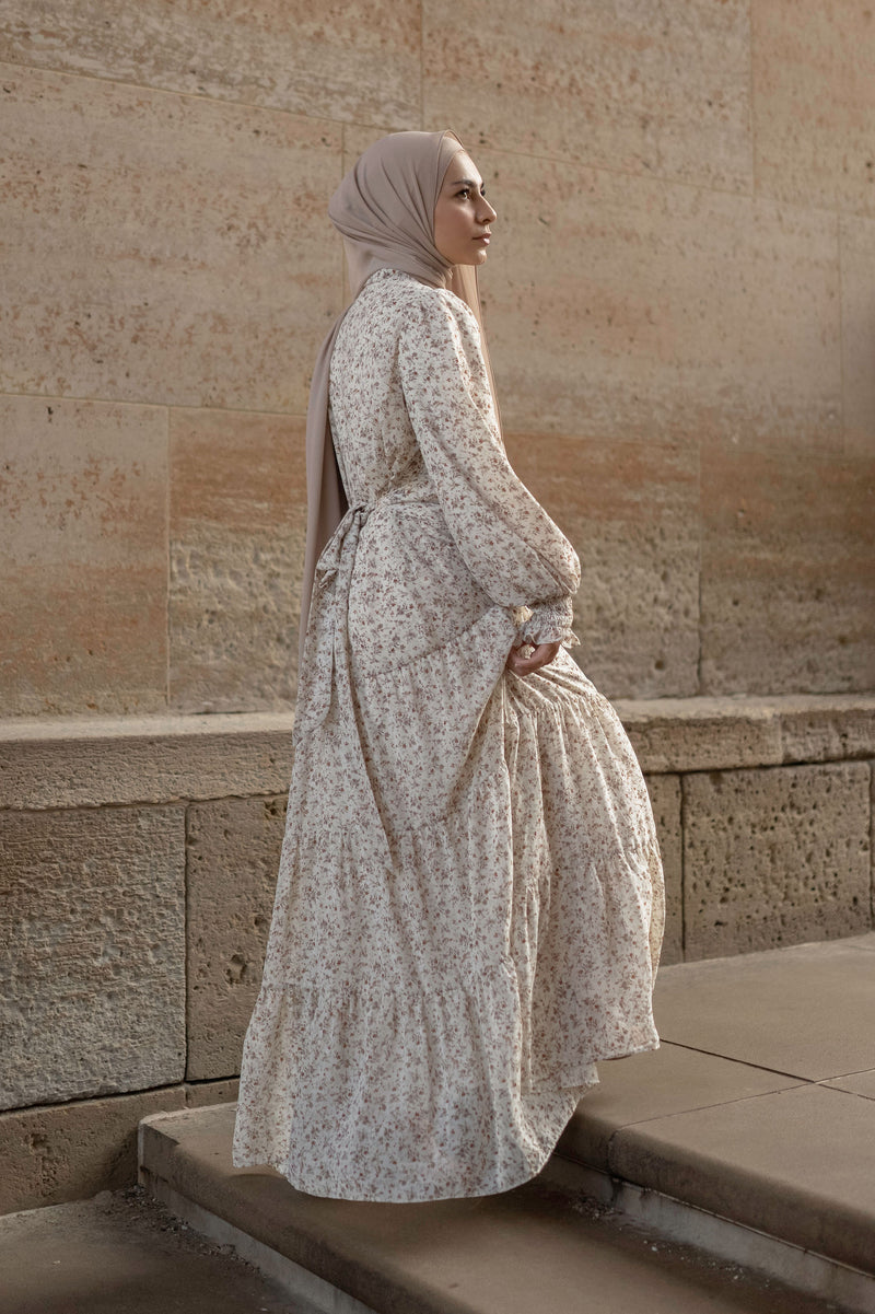 Hadeel Floral Maxi - Nude