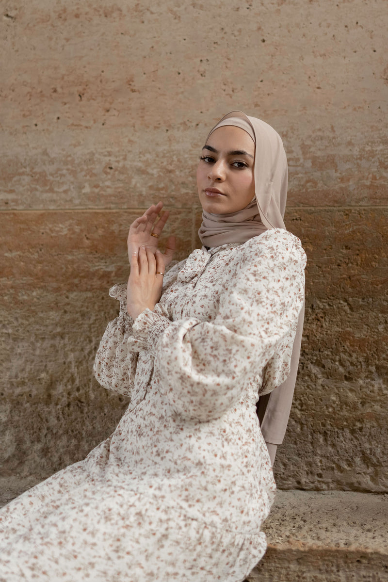 Hadeel Floral Maxi - Nude