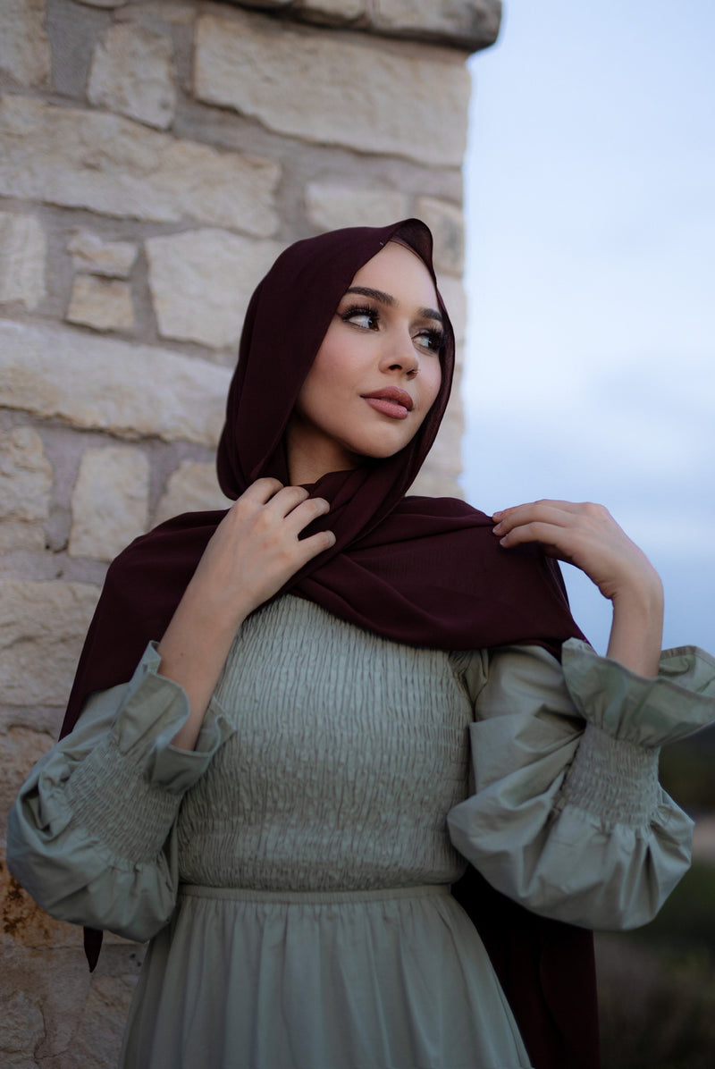 Elite Essential Chiffon Hijab - Chocolate