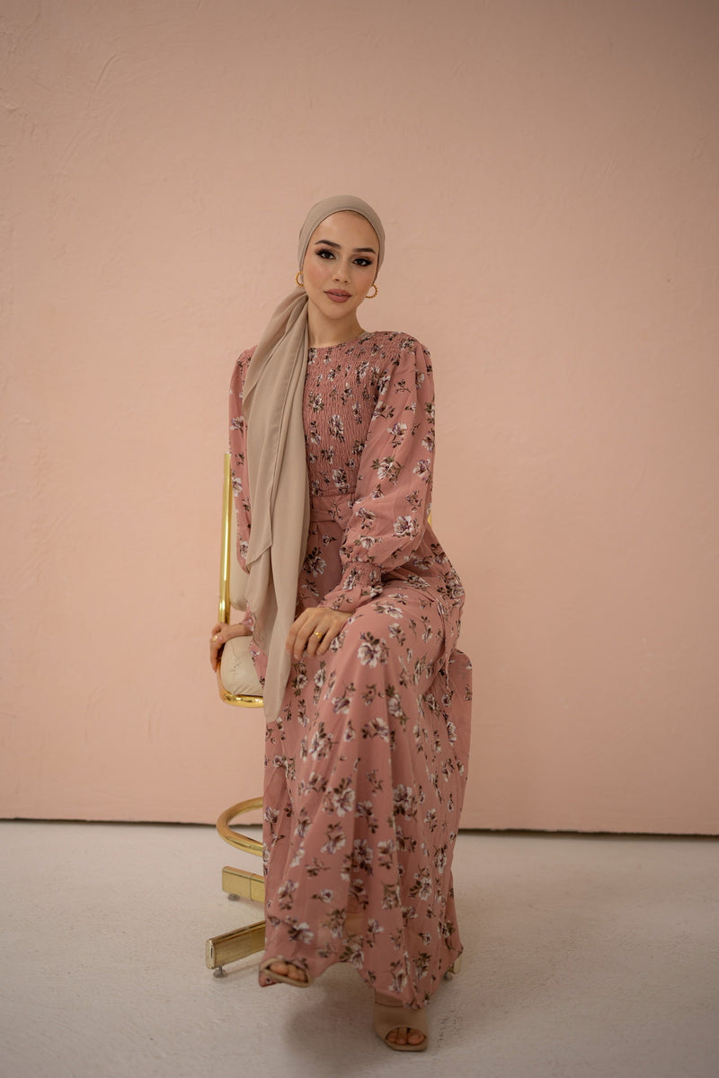 Hazal Floral Maxi - Rosewood