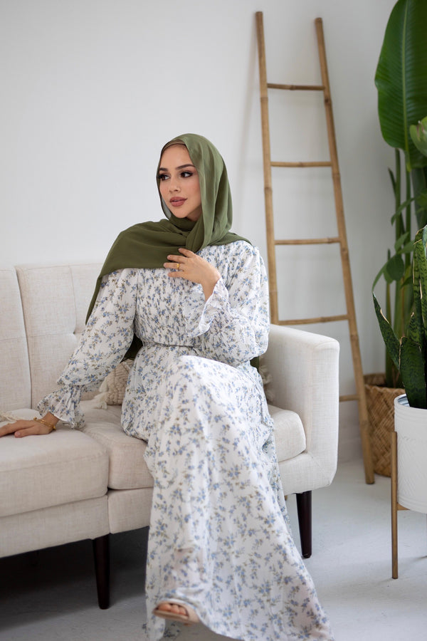 Hazal Floral Maxi - Light Frost
