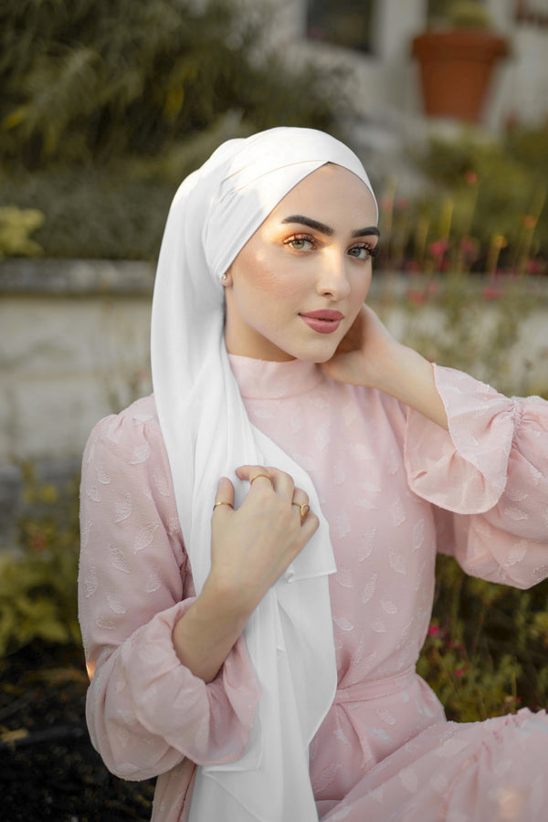 Elite Essential Chiffon Hijab - Pure White