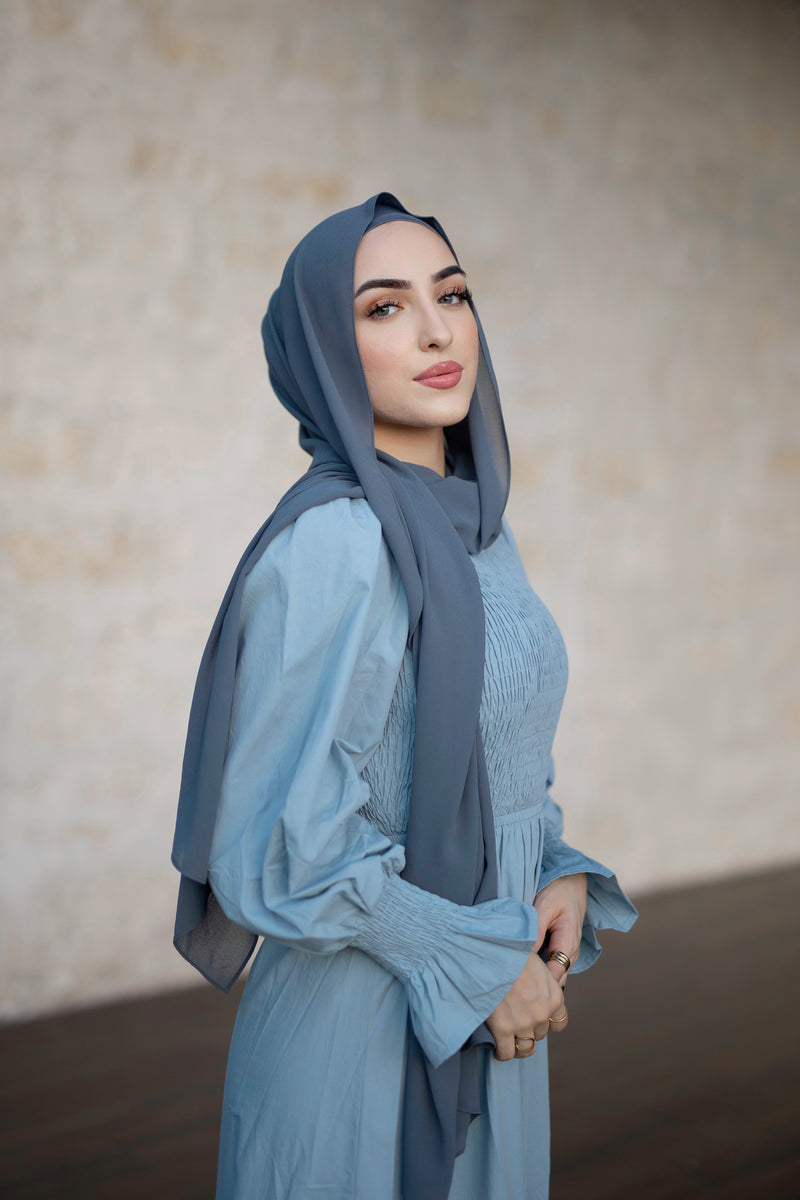 Elite Essential Chiffon Hijab - Pewter Grey