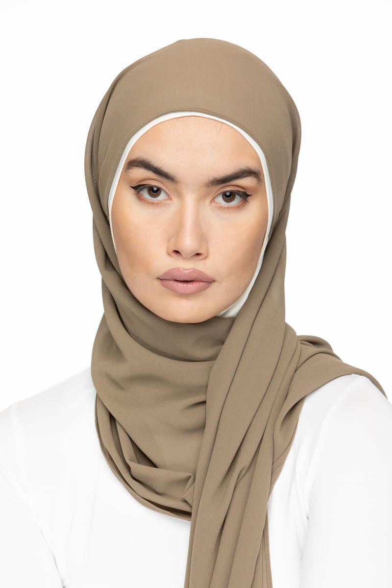 Basic Essential Chiffon Hijab - Wild Truffle