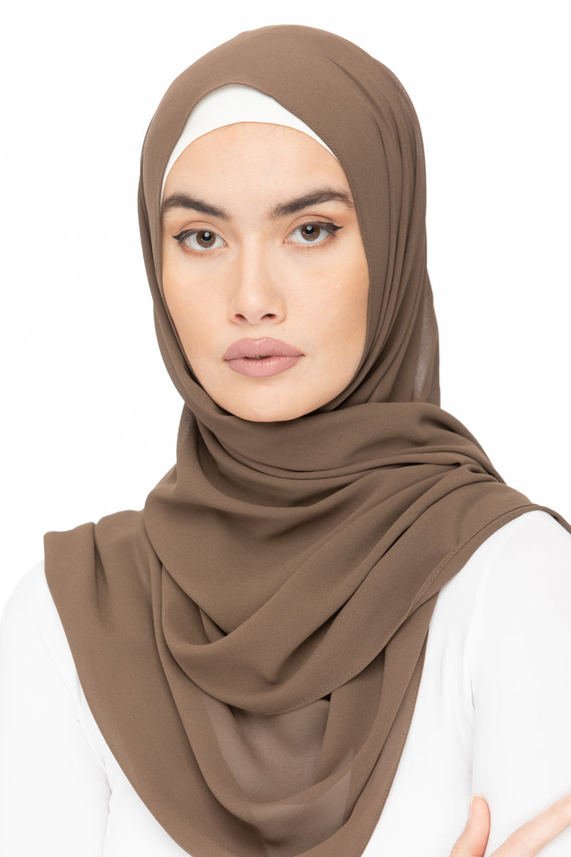 Basic Essential Chiffon Hijab - Kaffee