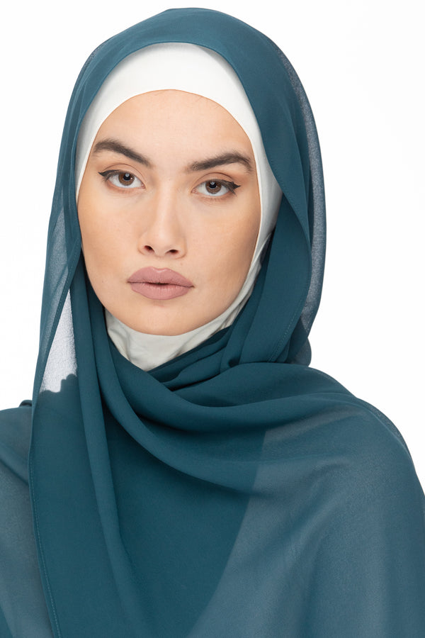 Basic Essential Chiffon Hijab - Prussian