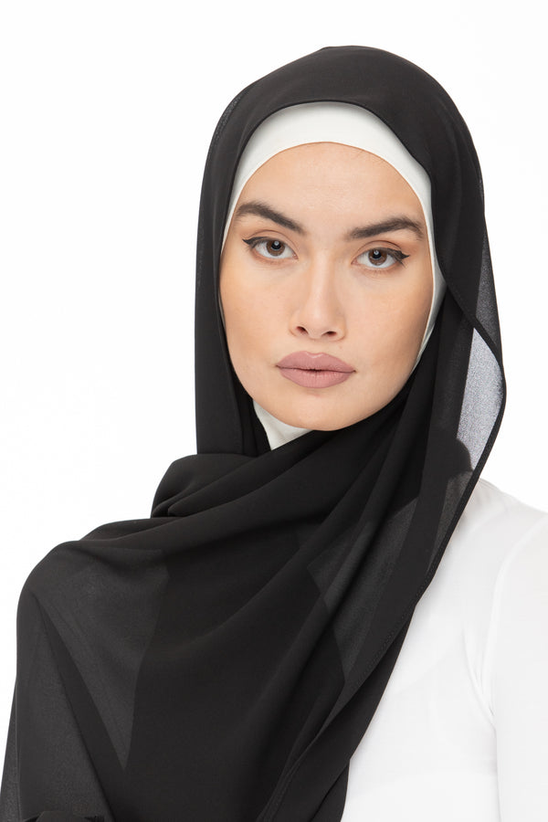 Basic Essential Chiffon Hijab - Onyx