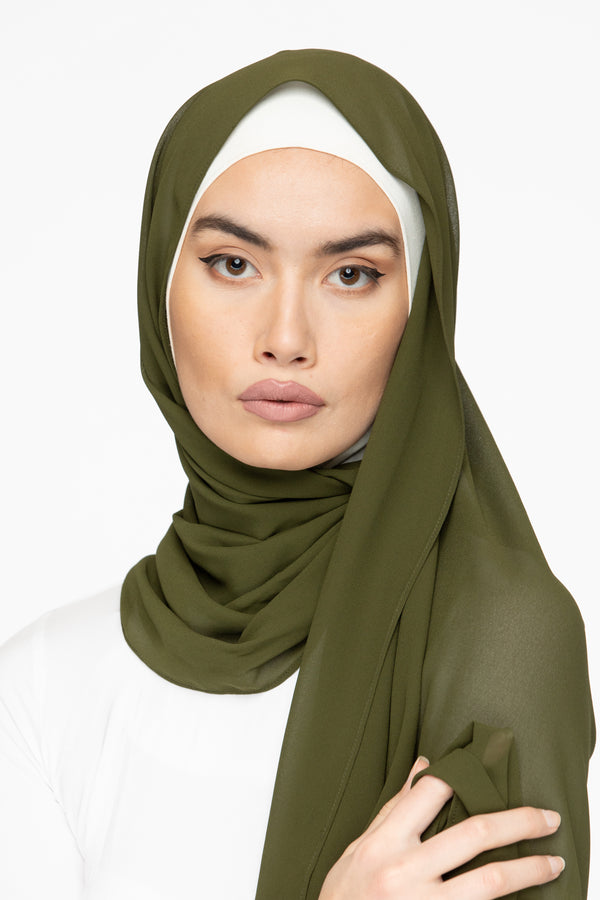 Basic Essential Chiffon Hijab - Juniper