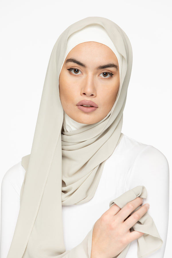 Basic Essential Chiffon Hijab - Smoke