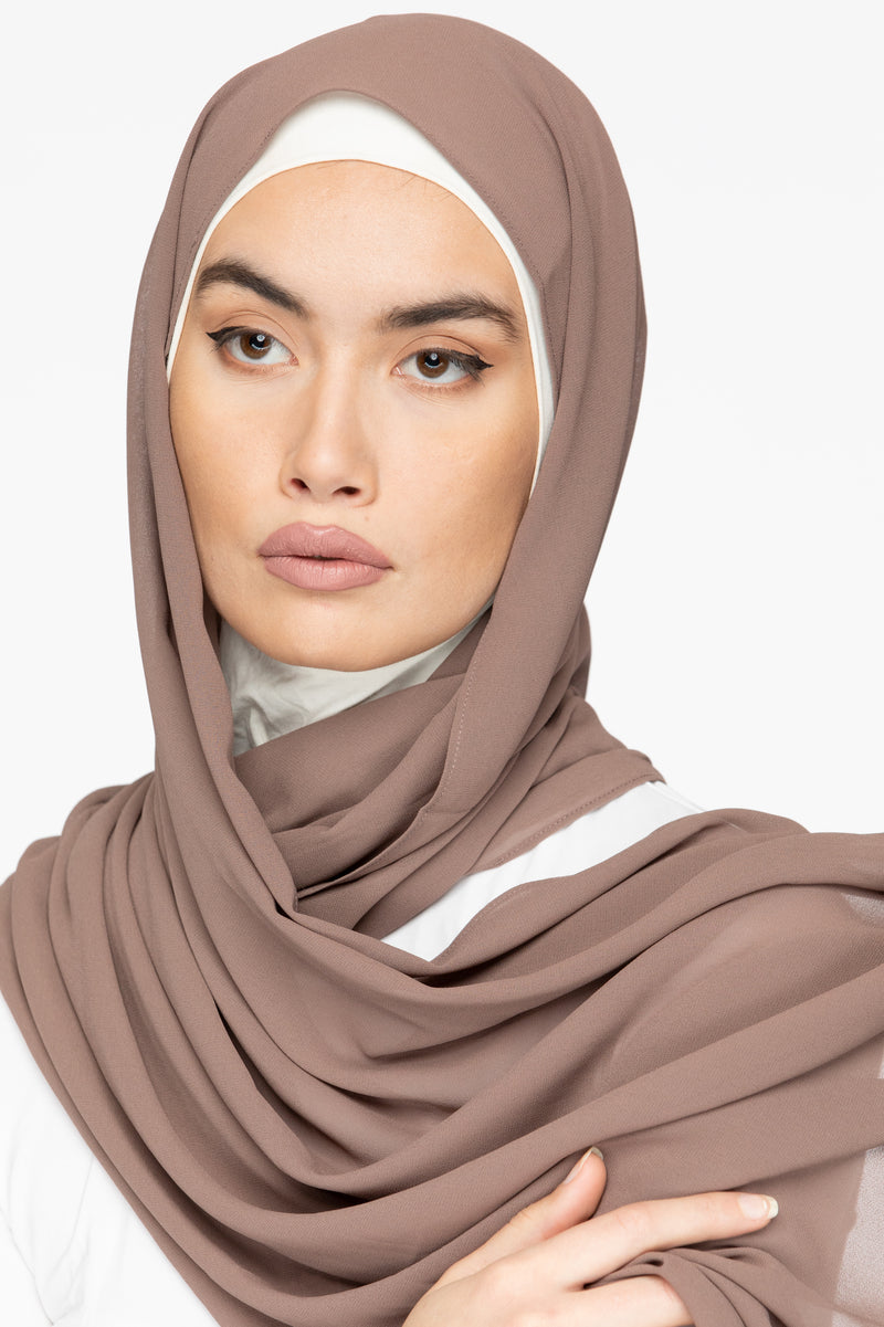 Basic Essential Chiffon Hijab - Fossil