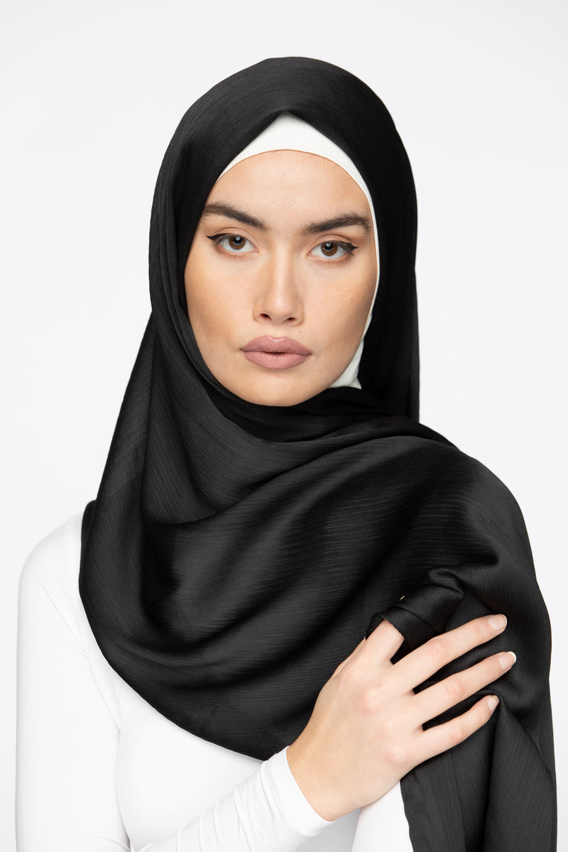 Ruched Satin Hijab - Bewitching