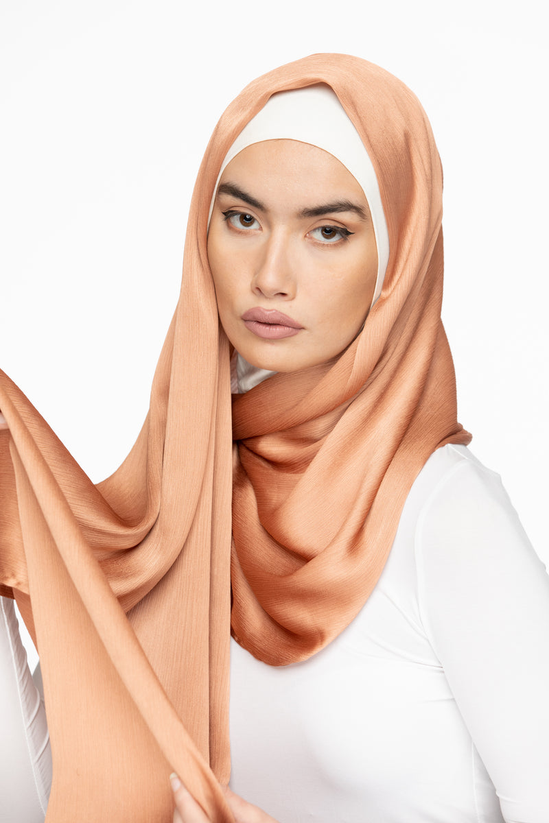 Ruched Satin Hijab - Imagine