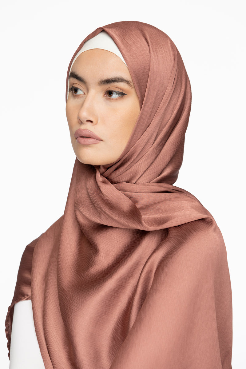 Ruched Satin Hijab - Darling