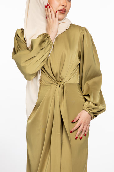 modern wrap dress NOOR WRAP DRESS - AVOCADO