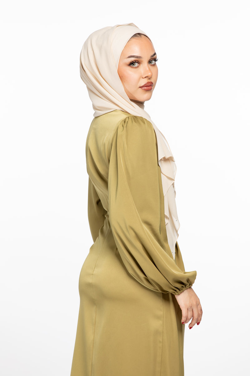 NOOR WRAP DRESS - AVOCADO