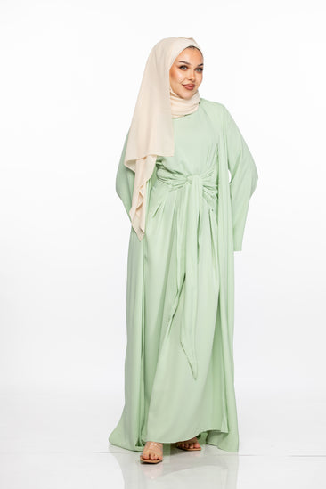 green emerald velvet dress JANNAH ABAYA SET