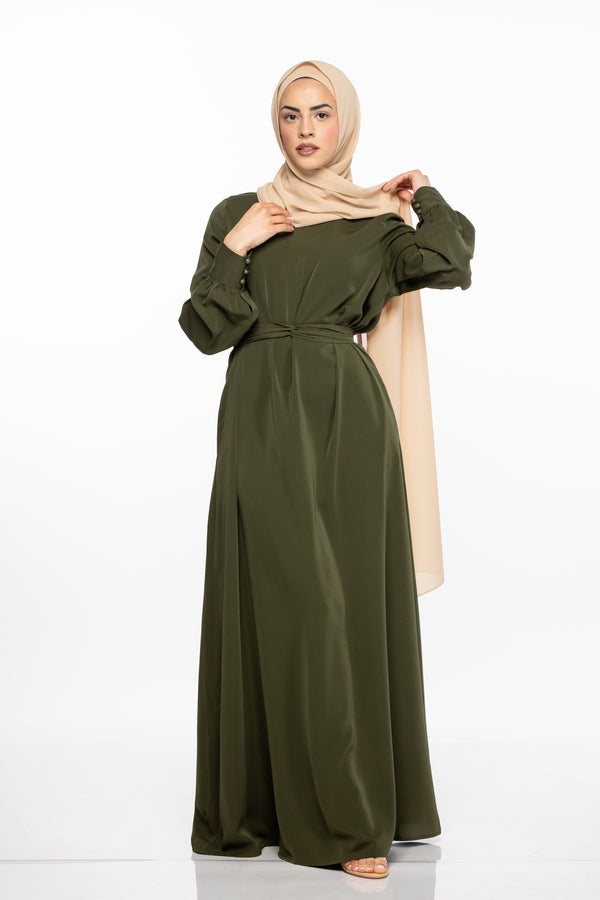 Plain Maxi Dress - Olive