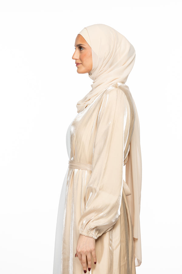 Haya Open Abaya - Champagne