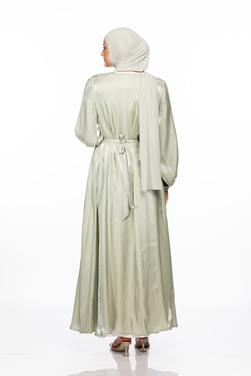 Haya Open Abaya - Sage