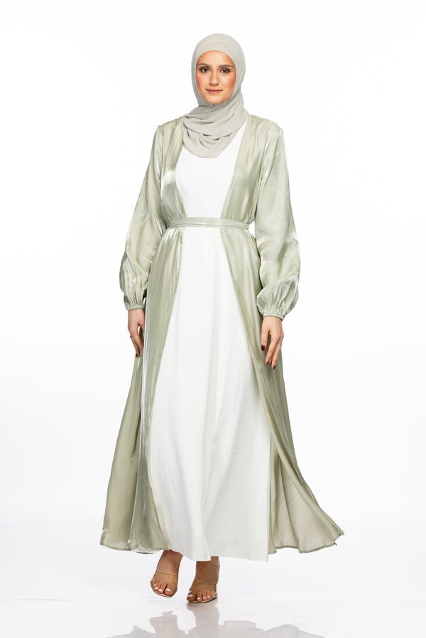 Haya Open Abaya - Sage