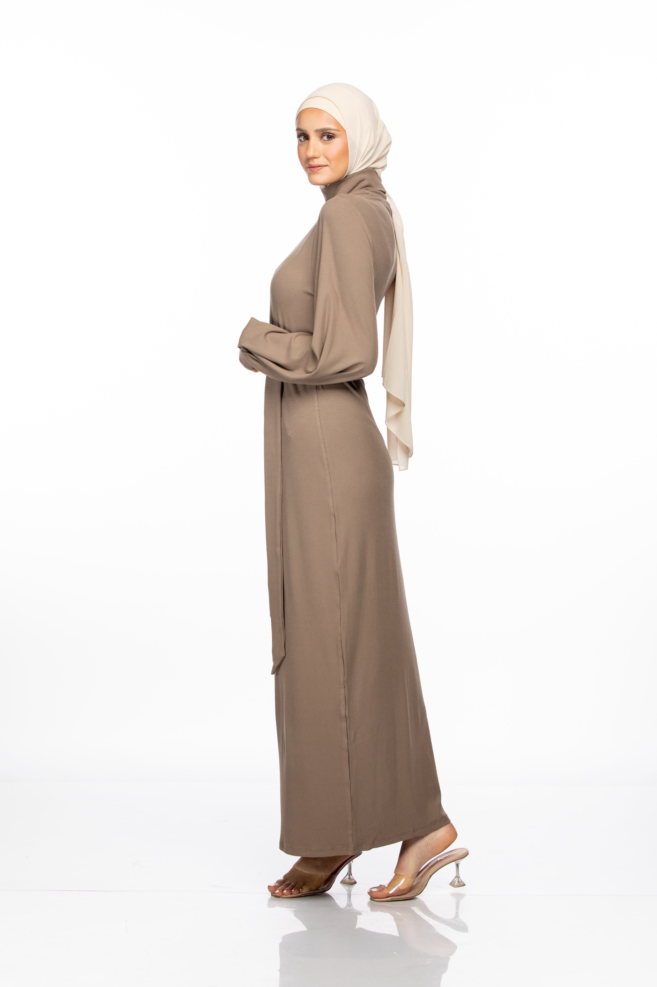 Anisa Ribbed Maxi - Taupe