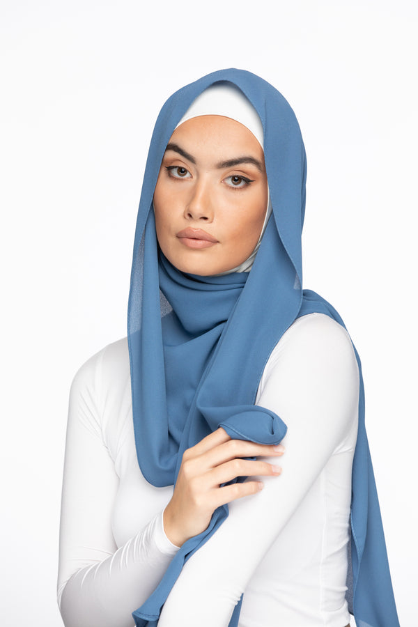 Crêpe Hijab - Persian Blue
