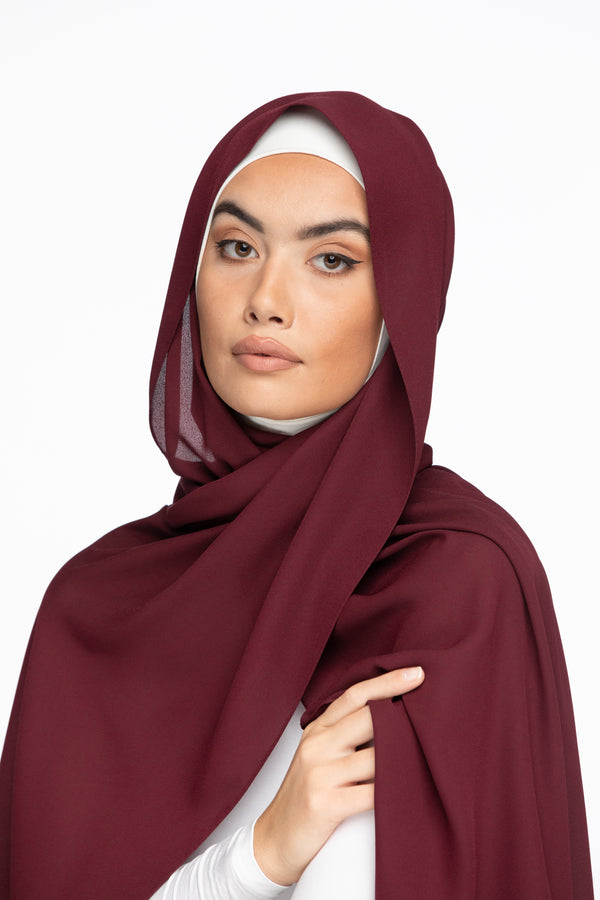 Crêpe Hijab - Pomegranate