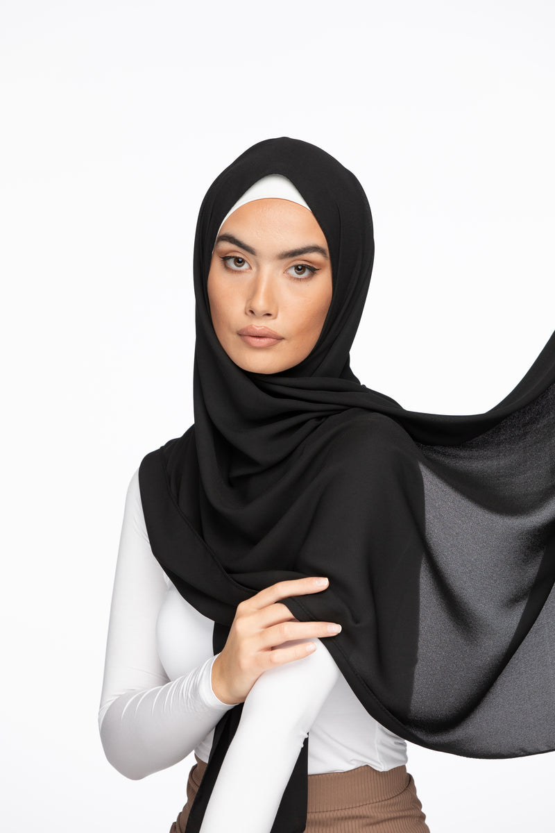 Crêpe Hijab - Black